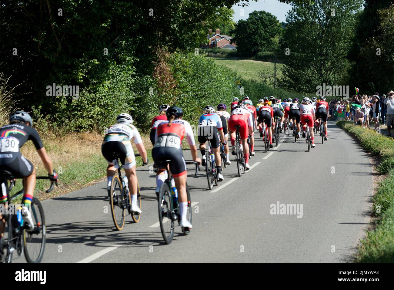 Die 2022 Commonwealth Games Frauen`s Radrennen, Hampton Magna, Warwickshire, Großbritannien Stockfoto